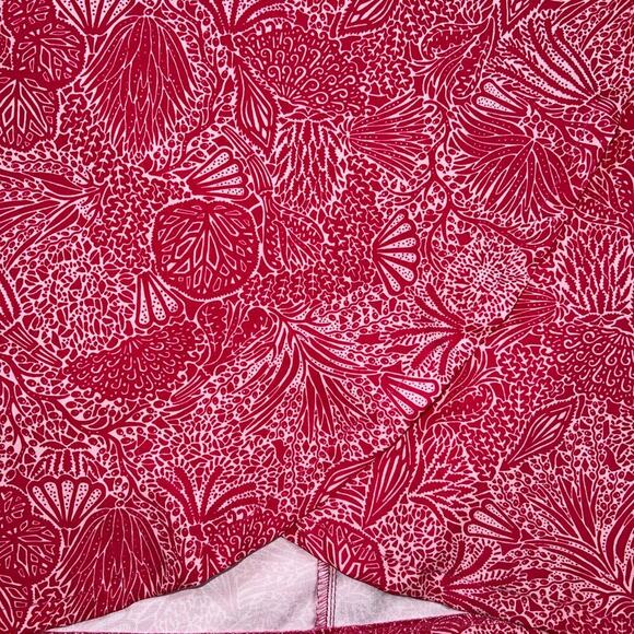 Ripskirt Hawaii Hot Pink Botanical Print Adjustable Wrap Skirt Length 3 Size M - Picture 2 of 11